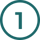 The number one is centred in a circle.