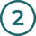 The number two is centred in a circle.