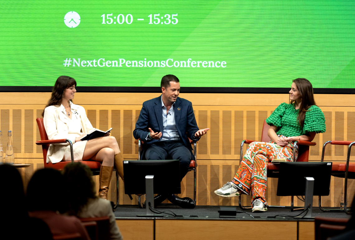 Rossie Mayhew talking at Next Gen pensions conference event Rossie Mayhew talking at Next Gen pensions conference event