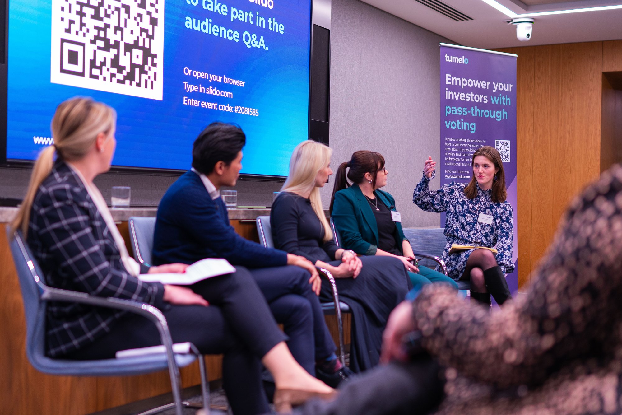 Georgia Stewart moderating panel discussion Georgia Stewart moderating panel discussion